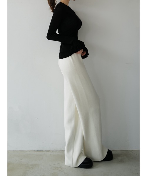celon(セロン)の「brushed seed stitch knit pants(その他パンツ・レディース・ブラック/アイボリー・FREE)」の9枚目の写真