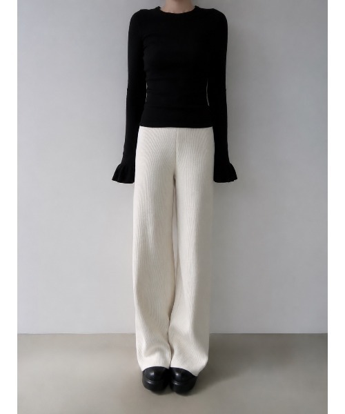 celon(セロン)の「brushed seed stitch knit pants(その他パンツ・レディース・ブラック/アイボリー・FREE)」の12枚目の写真
