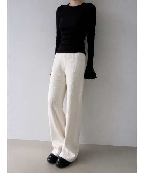 celon(セロン)の「brushed seed stitch knit pants(その他パンツ・レディース・ブラック/アイボリー・FREE)」の11枚目の写真
