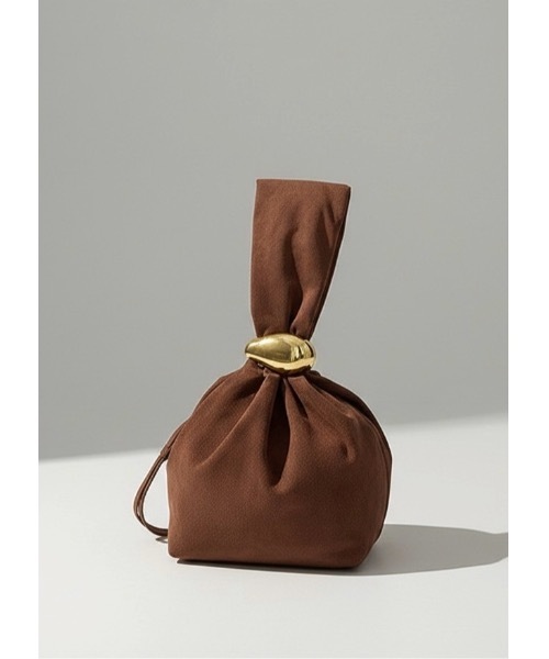 SALTMINT（ソルトミント）の「アクセントポイントワンハンドルギャザーバッグ　スエード（ハンドバッグ・レディース・ブラウン/ブラック/カーキ・FREE）」の5枚目の写真