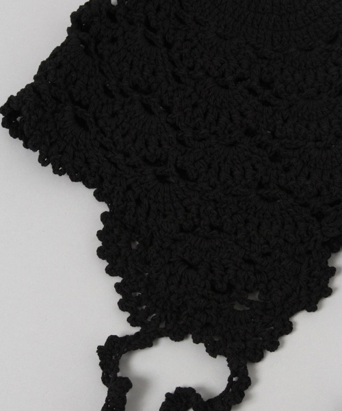 JEANASIS（ジーナシス）の「カギアミボンネット/634527（ニットキャップ/ビーニー・レディース・オフホワイト/ブラック・FREE）」の6枚目の写真