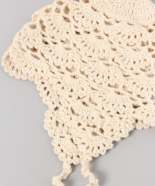 JEANASIS（ジーナシス）の「カギアミボンネット/634527（ニットキャップ/ビーニー・レディース・オフホワイト/ブラック・FREE）」の10枚目の写真