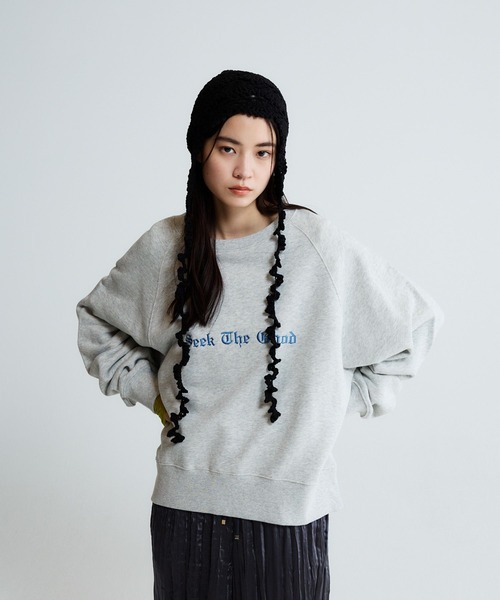 JEANASIS（ジーナシス）の「カギアミボンネット/634527（ニットキャップ/ビーニー・レディース・オフホワイト/ブラック・FREE）」の12枚目の写真