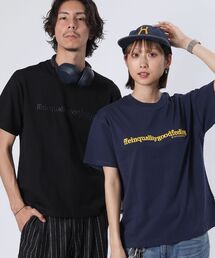 【FFEIN(フェイン)】センターロゴ3D刺繍ショート丈Tシャツ /クルーネック 半袖 刺繍 シンプル 【短丈】