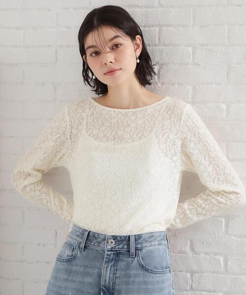 THE SHOP TK （ザ ショップ ティーケー ）の「【セレモニーにもカジュアルにも】レースプルオーバー（Tシャツ/カットソー・レディース・アイボリー・12/13）」の2枚目の写真