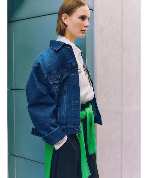 Te chichi(テチチ)の「デニムジャケット《2026 spring catalog item》(ノーカラージャケット・レディース・ネイビー/ブルー・F)」の9枚目の写真