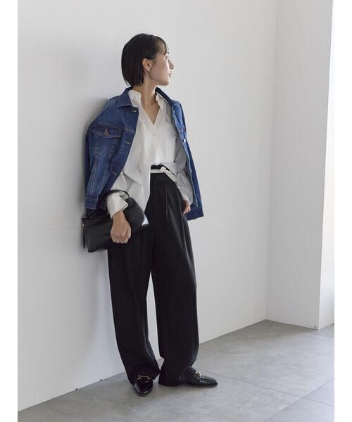 Te chichi(テチチ)の「デニムジャケット《2026 spring catalog item》(ノーカラージャケット・レディース・ネイビー/ブルー・F)」の14枚目の写真