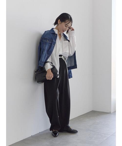 Te chichi(テチチ)の「デニムジャケット《2026 spring catalog item》(ノーカラージャケット・レディース・ネイビー/ブルー・F)」の15枚目の写真