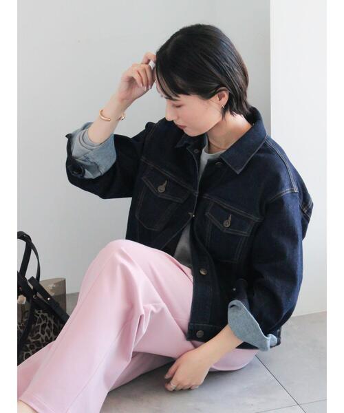 Te chichi(テチチ)の「デニムジャケット《2026 spring catalog item》(ノーカラージャケット・レディース・ネイビー/ブルー・F)」の20枚目の写真