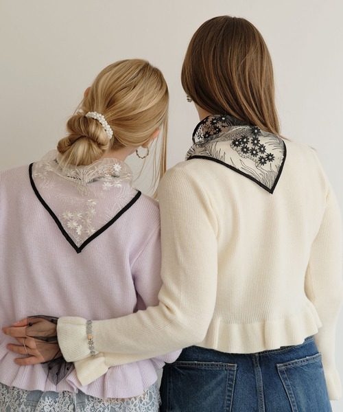 ZAKKA-BOX(ザッカボックス)の「クラッシーレースラップ(バンダナ/スカーフ・レディース・ブラック/ホワイト×ブラック・FREE)」の20枚目の写真