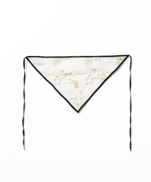 ZAKKA-BOX(ザッカボックス)の「クラッシーレースラップ(バンダナ/スカーフ・レディース・ブラック/ホワイト×ブラック・FREE)」の3枚目の写真