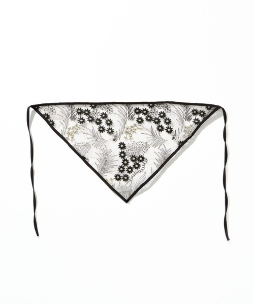 ZAKKA-BOX(ザッカボックス)の「クラッシーレースラップ(バンダナ/スカーフ・レディース・ブラック/ホワイト×ブラック・FREE)」の5枚目の写真