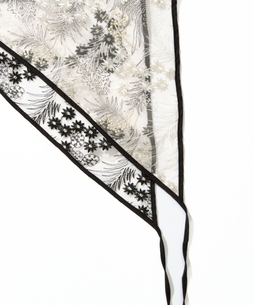 ZAKKA-BOX(ザッカボックス)の「クラッシーレースラップ(バンダナ/スカーフ・レディース・ブラック/ホワイト×ブラック・FREE)」の6枚目の写真