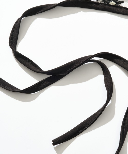 ZAKKA-BOX(ザッカボックス)の「クラッシーレースラップ(バンダナ/スカーフ・レディース・ブラック/ホワイト×ブラック・FREE)」の8枚目の写真