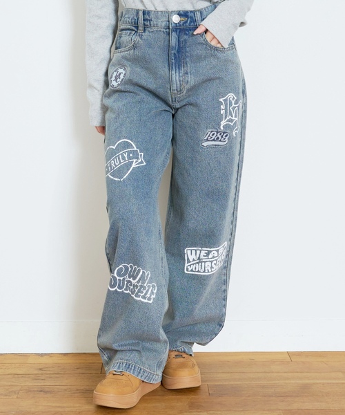 セール】【LTXC】ワッペンデザインデニムパンツ（デニムパンツ