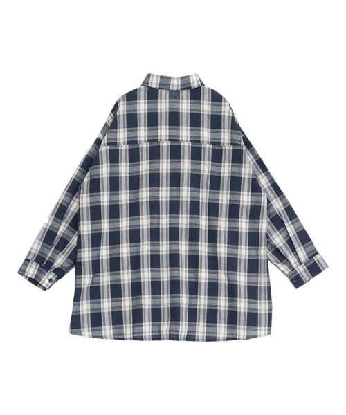 ANAP（アナップ）の「Ｗポケットオーバーサイズチェックシャツ（シャツ/ブラウス・レディース・ベージュ/ネイビー・F）」の14枚目の写真