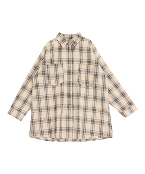 ANAP（アナップ）の「Ｗポケットオーバーサイズチェックシャツ（シャツ/ブラウス・レディース・ベージュ/ネイビー・F）」の15枚目の写真