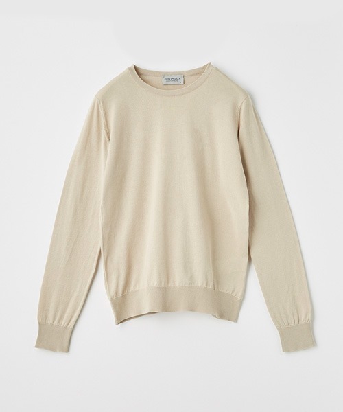 JOHN SMEDLEY(ジョンスメドレー)の「クルーネック長袖コットンニットプルオーバー(ニット/セーター・レディース・ベージュ系その他4・M/S)」の1枚目の写真