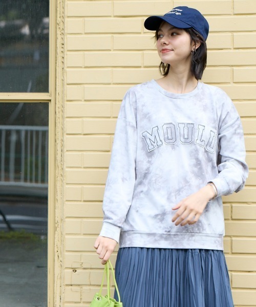 SMILE LAND(スマイルランド)の「<大きいサイズ>タイダイ風プリントアップリケプルオーバー(Tシャツ/カットソー・レディース・ピンク系/グレー系/カーキ系・L/LL/3L/4L/5L)」の9枚目の写真