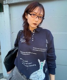 JEANASIS | 【25quee】BIGポロプリントLS/655821(ポロシャツ)