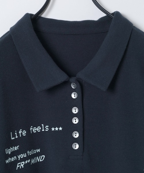 JEANASIS（ジーナシス）の「【25quee】BIGポロプリントLS/655821（ポロシャツ・レディース・グレー系その他/イエロー系その他/ネイビー系・FREE）」の11枚目の写真