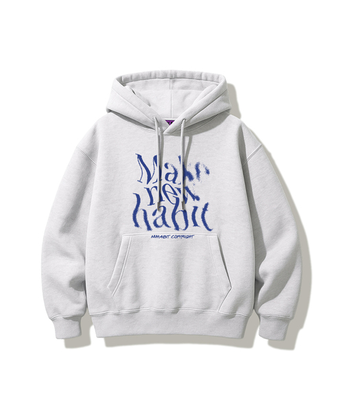 NUHABIT（ニューハビット）の「N/H MAKE バルーンオーバーサイズ起毛フードパーカー (SVH4-4NH1280)（パーカー・メンズ・ブラック/グレー/ライトグレー・MEDIUM/LARGE/X-LARGE）」の2枚目の写真