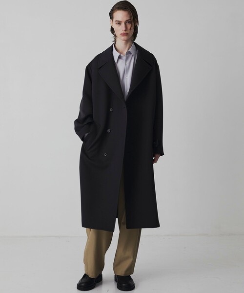 UNITED TOKYO（ユナイテッドトウキョウ）の「【新作】Three Weave 2way スタンドコート　｜2WAY仕様/スタンドカラー/チェスター /軽量/ストレッチ/防シワ/ 静電気防止/オフィスカジュアル/通勤/ベルト付き（ダウンジャケット/コート・メンズ・ブラック/ダークグレー・1/2）」の8枚目の写真