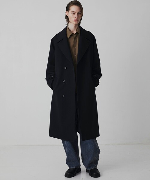 UNITED TOKYO（ユナイテッドトウキョウ）の「【新作】Three Weave 2way スタンドコート　｜2WAY仕様/スタンドカラー/チェスター /軽量/ストレッチ/防シワ/ 静電気防止/オフィスカジュアル/通勤/ベルト付き（ダウンジャケット/コート・メンズ・ブラック/ダークグレー・1/2）」の16枚目の写真