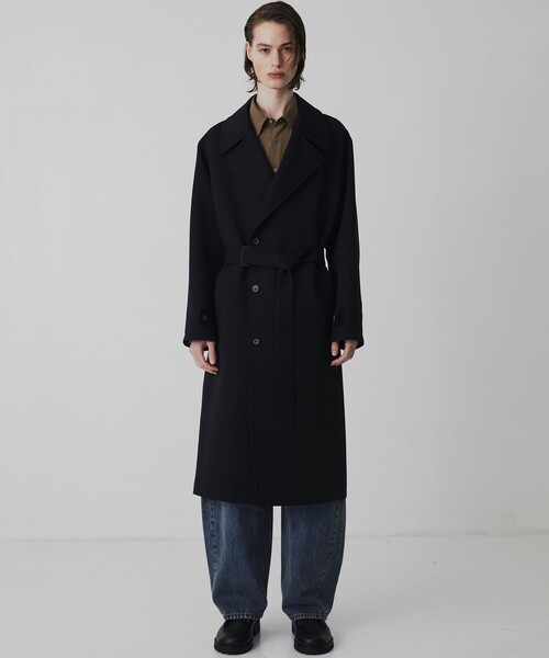 UNITED TOKYO（ユナイテッドトウキョウ）の「【新作】Three Weave 2way スタンドコート　｜2WAY仕様/スタンドカラー/チェスター /軽量/ストレッチ/防シワ/ 静電気防止/オフィスカジュアル/通勤/ベルト付き（ダウンジャケット/コート・メンズ・ブラック/ダークグレー・1/2）」の20枚目の写真