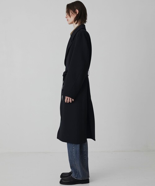 UNITED TOKYO（ユナイテッドトウキョウ）の「【新作】Three Weave 2way スタンドコート　｜2WAY仕様/スタンドカラー/チェスター /軽量/ストレッチ/防シワ/ 静電気防止/オフィスカジュアル/通勤/ベルト付き（ダウンジャケット/コート・メンズ・ブラック/ダークグレー・1/2）」の21枚目の写真
