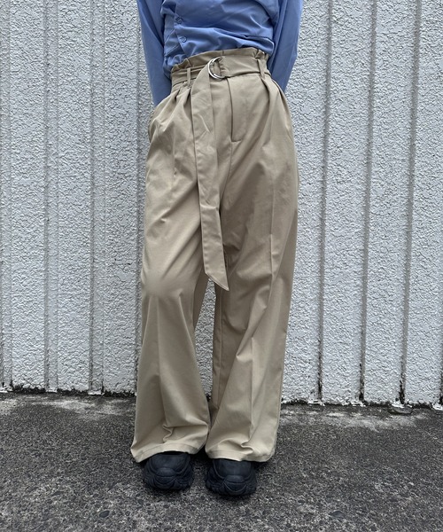 merrylatte(メリーラテ)の「TWILL WIDE PANTS【IROHANI】(スラックス・レディース・ベージュ/ブラック・FREE)」の6枚目の写真