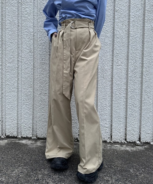 merrylatte(メリーラテ)の「TWILL WIDE PANTS【IROHANI】(スラックス・レディース・ベージュ/ブラック・FREE)」の7枚目の写真