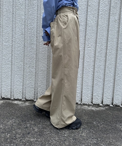 merrylatte(メリーラテ)の「TWILL WIDE PANTS【IROHANI】(スラックス・レディース・ベージュ/ブラック・FREE)」の10枚目の写真