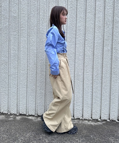 merrylatte(メリーラテ)の「TWILL WIDE PANTS【IROHANI】(スラックス・レディース・ベージュ/ブラック・FREE)」の17枚目の写真