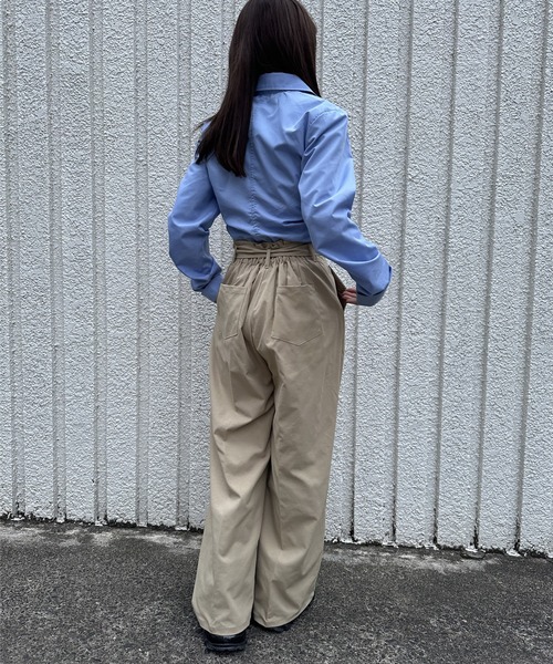 merrylatte(メリーラテ)の「TWILL WIDE PANTS【IROHANI】(スラックス・レディース・ベージュ/ブラック・FREE)」の18枚目の写真