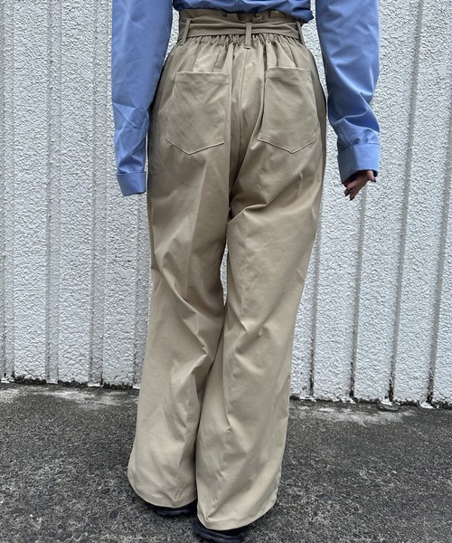 merrylatte(メリーラテ)の「TWILL WIDE PANTS【IROHANI】(スラックス・レディース・ベージュ/ブラック・FREE)」の19枚目の写真
