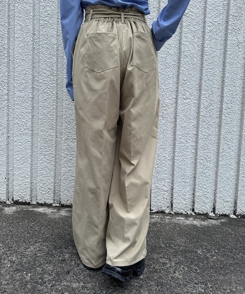 merrylatte(メリーラテ)の「TWILL WIDE PANTS【IROHANI】(スラックス・レディース・ベージュ/ブラック・FREE)」の20枚目の写真