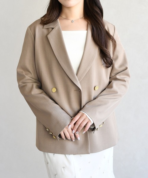 31 Sons de mode(トランテアン ソン ドゥ モード)の「2026春夏新作 スプリングテーラードジャケット(テーラードジャケット・レディース・ベージュ/モカ・S/M)」の3枚目の写真
