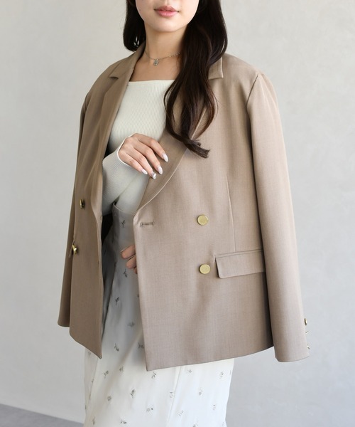 31 Sons de mode(トランテアン ソン ドゥ モード)の「2026春夏新作 スプリングテーラードジャケット(テーラードジャケット・レディース・ベージュ/モカ・S/M)」の6枚目の写真