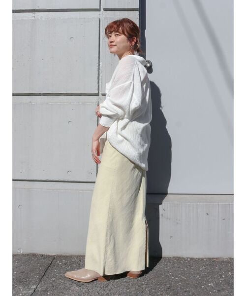 Ungrid(アングリッド)の「楊柳ビッグルーズシャツ(シャツ/ブラウス・レディース・グリーン/オレンジ/オフホワイト・FREE)」の17枚目の写真