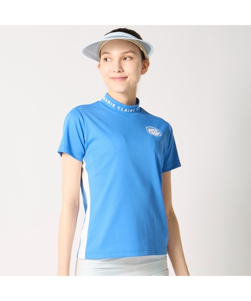 marie claire(マリ・クレール)の「marie claire GOLF/マリクレール ゴルフ ゴルフウェア 吸汗速乾 UVカット 接触冷感 半袖 モックネックシャツ(Tシャツ/カットソー・レディース・ブルー/ネイビー/イエロー/ホワイト・M/L/LL/3L)」の14枚目の写真