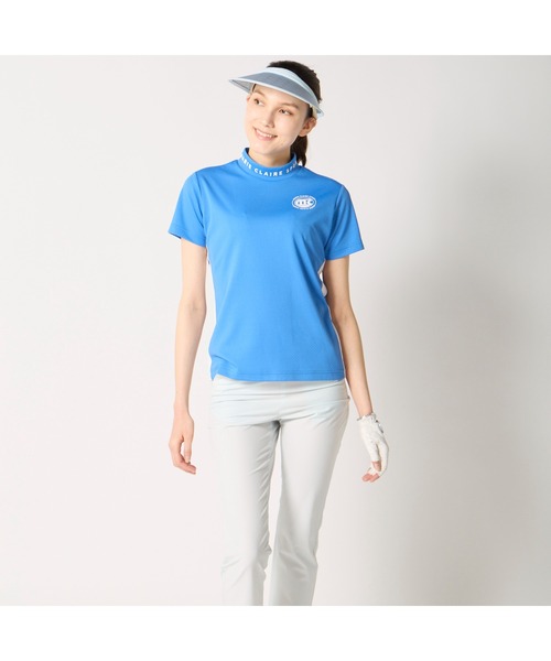 marie claire(マリ・クレール)の「marie claire GOLF/マリクレール ゴルフ ゴルフウェア 吸汗速乾 UVカット 接触冷感 半袖 モックネックシャツ(Tシャツ/カットソー・レディース・ブルー/ネイビー/イエロー/ホワイト・M/L/LL/3L)」の16枚目の写真