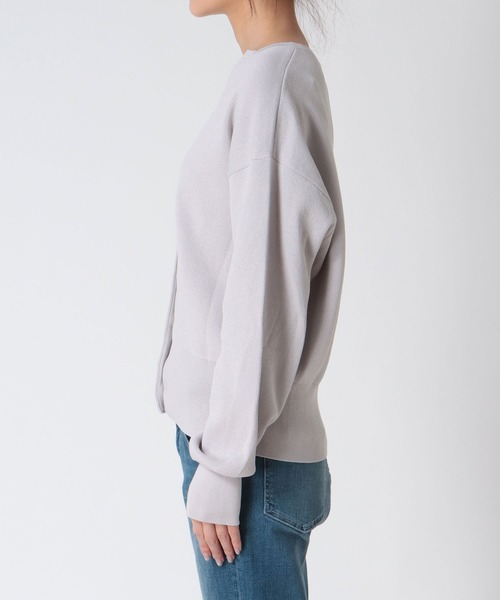 Jines（ジネス）の「キーネックリラックスカーディガン（カーディガン/ボレロ・レディース・ブルー/ネイビー/グレー/ホワイト/ブラック・38）」の20枚目の写真