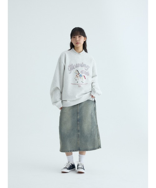 codegraphy（コードグラフィー）の「(Women's) Denim Long Skirt｡｡CBEFWDS010（スカート・レディース・ホワイト/インディゴブルー・SMALL/MEDIUM）」の3枚目の写真