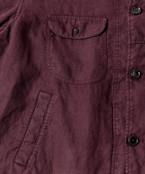 Anachronorm(アナクロノーム)の「【ANACHRONORM】SULFUR DYED LINEN UTILITY JACKET(カバーオール・メンズ・ワイン/ネイビー・3/2)」の5枚目の写真