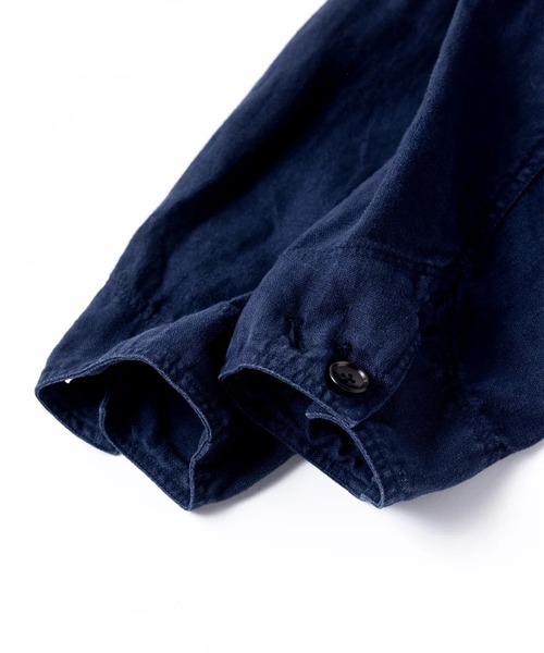 Anachronorm(アナクロノーム)の「【ANACHRONORM】SULFUR DYED LINEN UTILITY JACKET(カバーオール・メンズ・ワイン/ネイビー・3/2)」の6枚目の写真