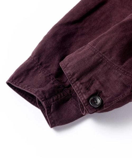 Anachronorm(アナクロノーム)の「【ANACHRONORM】SULFUR DYED LINEN UTILITY JACKET(カバーオール・メンズ・ワイン/ネイビー・3/2)」の12枚目の写真