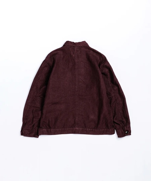 Anachronorm(アナクロノーム)の「【ANACHRONORM】SULFUR DYED LINEN UTILITY JACKET(カバーオール・メンズ・ワイン/ネイビー・3/2)」の18枚目の写真