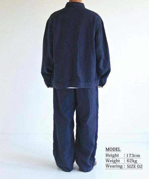 Anachronorm(アナクロノーム)の「【ANACHRONORM】SULFUR DYED LINEN UTILITY JACKET(カバーオール・メンズ・ワイン/ネイビー・3/2)」の20枚目の写真
