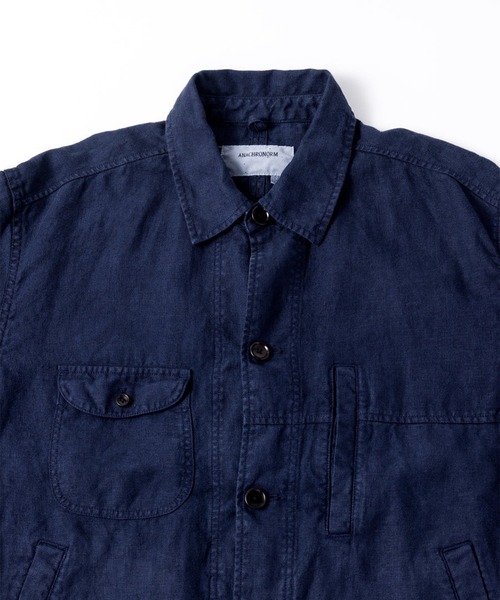 Anachronorm(アナクロノーム)の「【ANACHRONORM】SULFUR DYED LINEN UTILITY JACKET(カバーオール・メンズ・ワイン/ネイビー・3/2)」の10枚目の写真